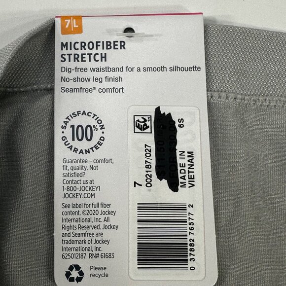 Jockey Women's Size 7 Large Panty Brief Hipster Gray New With Tags - Picture 5 of 9